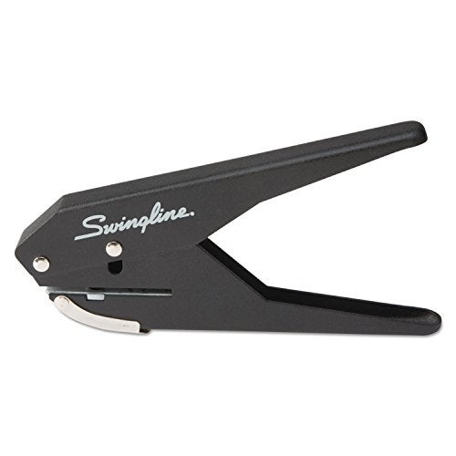 Swingline 1 Hole Punch, 20 Sheet Capacity Hole Puncher, Low Force Plier Paper Punch, Black & Silver (74017) - Image 1