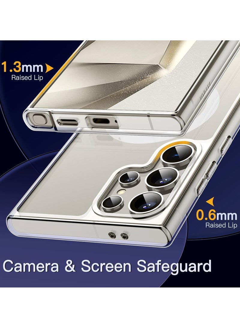 Samsung Galaxy S24 Ultra 5G Magnetic Case Compatible with MagSafe, Shockproof Protective Phone Cover, Non-Yellowing Hard Clear PC Back (Clear)  - Image 5