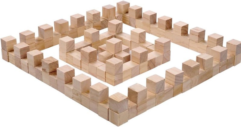 Supla 120pcs 1 inch Natural Solid Cube Wooden Unfinished Craft Wood Blocks Wood Cubes for DIY Craft Gifts 120pcs - Image 2