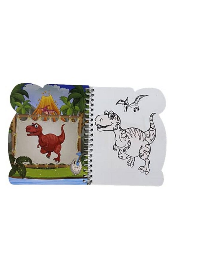 Edu Toys - On The Go Resuable Magic Colouring Water Book || Reusable Activity Pad || No Messy Hands || (Dinosaur) - Image 1