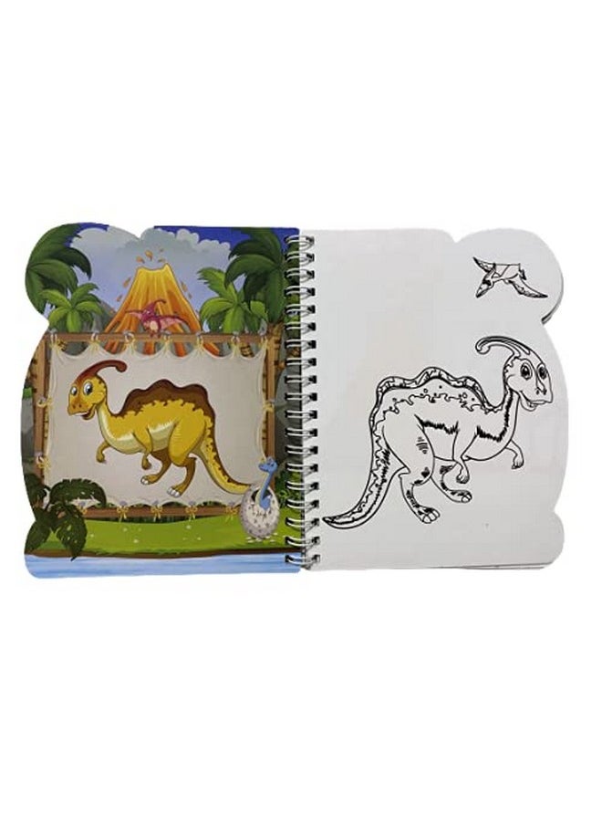 Edu Toys - On The Go Resuable Magic Colouring Water Book || Reusable Activity Pad || No Messy Hands || (Dinosaur) - Image 1