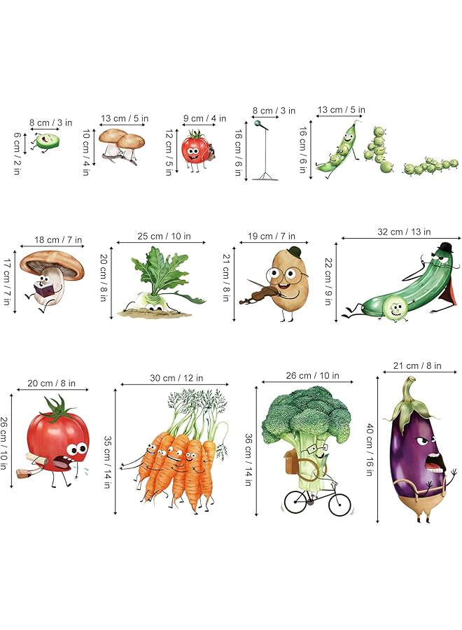 erorex Kitchen Wall Stickers Vegetables Fruits Peel And Stick Wall Art Decals For Kitchen Cupboard Fridge - Image 4