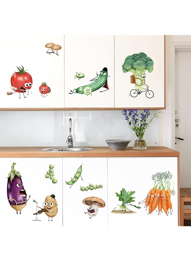 erorex Kitchen Wall Stickers Vegetables Fruits Peel And Stick Wall Art Decals For Kitchen Cupboard Fridge - Image 3
