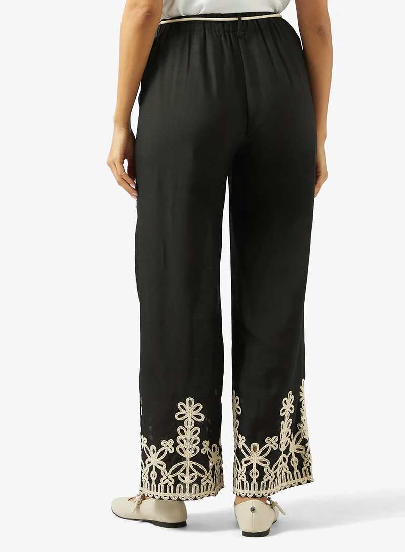 Khizana  Trouser With Embroidered Hem for Women | Best Price UAE