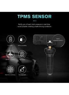 315MHz Tire Pressure Sensor, TPMS Sensor Replacement for GMC Sierra, Buick, Cadillac, Chevy Impala, HHR, Equinox, Tahoe, Traverse, Malibu, Suburban, Replaces 13586335, 13581558, 13598771, 13598772
