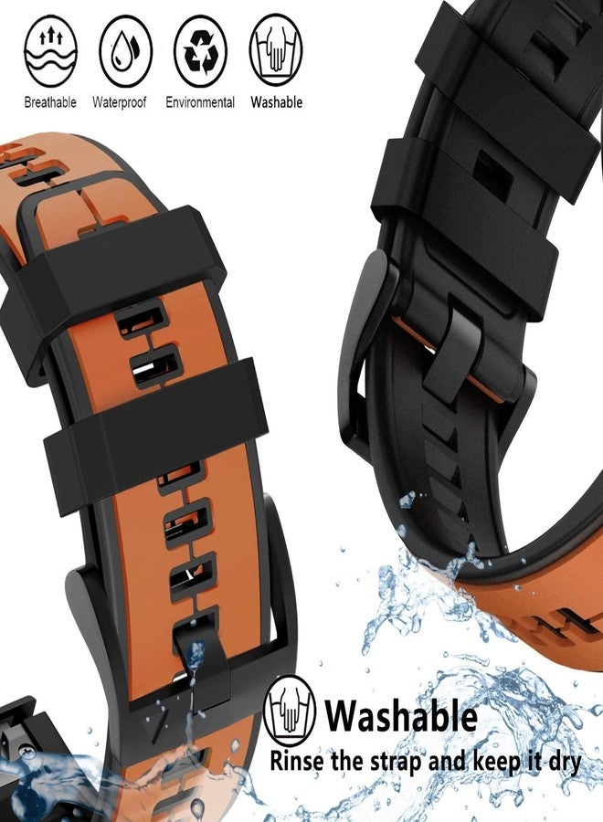 Abanen Quick Fit Silicone Watch Bands for Garmin Fenix 8 51mm / epix Pro 51mm / Instinct 2X / Instinct 3 50mm,Soft Sport Bicolor Waterproof Wristband Strap for Fenix 7X/6X/5X, Enduro (Orange-Black) - Image 5