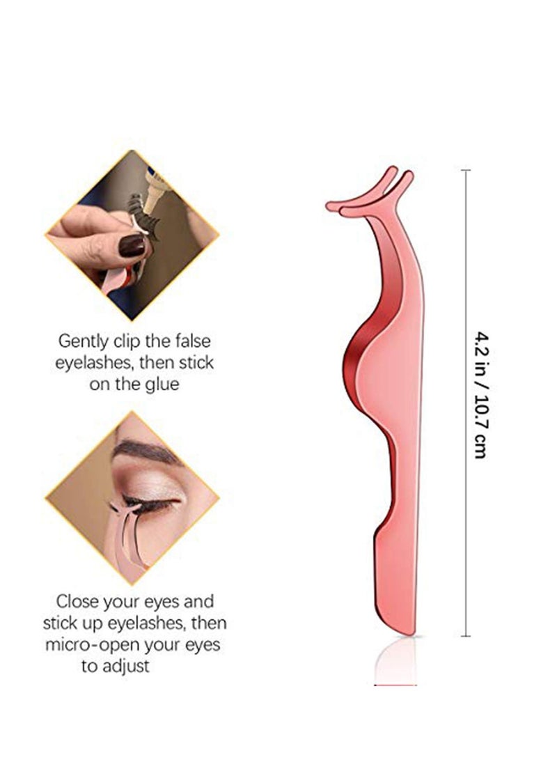 Excefore False Lashes, False Eyelashes Mink Lashes 5 Pairs Reusable 3D Mink Lashes Handmade Natural Thick Fake Eyelashes Contains Stainless Steel Eyelash Tweezers - Image 4