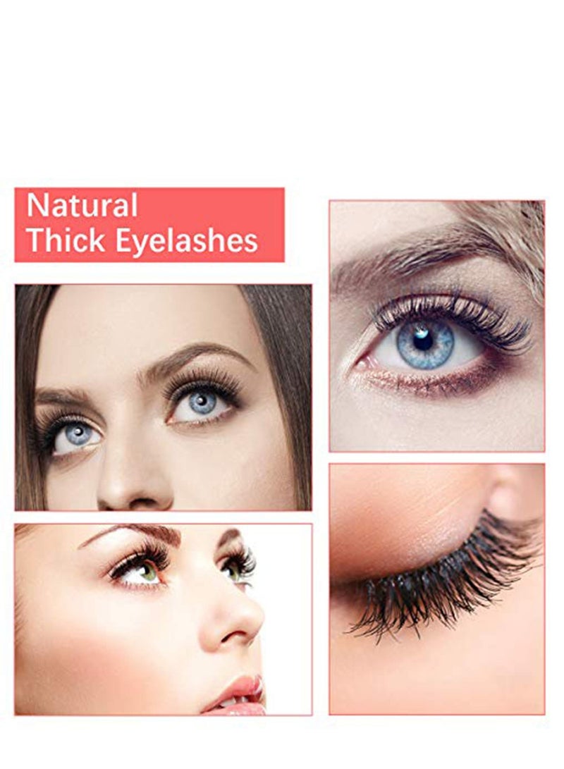 Excefore False Lashes, False Eyelashes Mink Lashes 5 Pairs Reusable 3D Mink Lashes Handmade Natural Thick Fake Eyelashes Contains Stainless Steel Eyelash Tweezers - Image 2