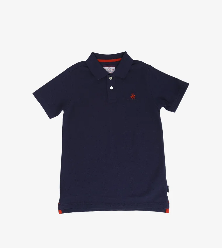 بيفرلي هيلز بولو كلوب Bhpc Kids Navy Blue Short Sleeve Polo