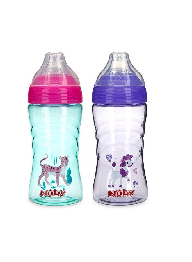 Nuby 2 Pack No Spill Printed Thirsty Kids No-Spill Sip-it Sport Cup with Soft Spout and Lid - 12oz, 12+ Months,2 Count(Pack of 1),Print May Vary - Image 2