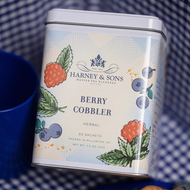 Harney & Sons Berry Cobbler Tea, Tin of 20 sachets, Rooibos with Fruit Flavors - Image 3