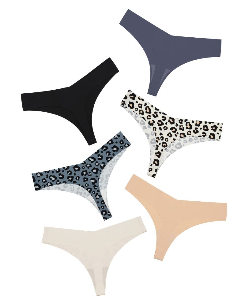 DEANGELMON Seamless Thongs for Women No Show Thong Underwear Women Comfortable Multiple Pack（6P8,M） - Image 1