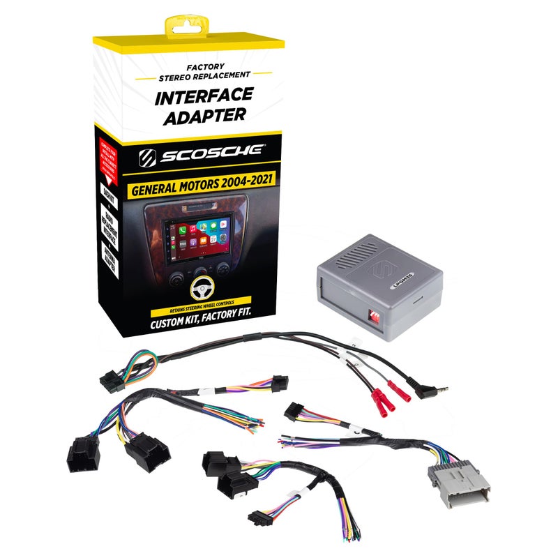 Scosche LPGM35 Link+ Factory Stereo Replacement Interface Adapter, Compatible with Select 2004-2021 GM Vehicles, Car Radio Wiring Harness, Retain Steering Wheel Control & OEM Amplifier - Image 1