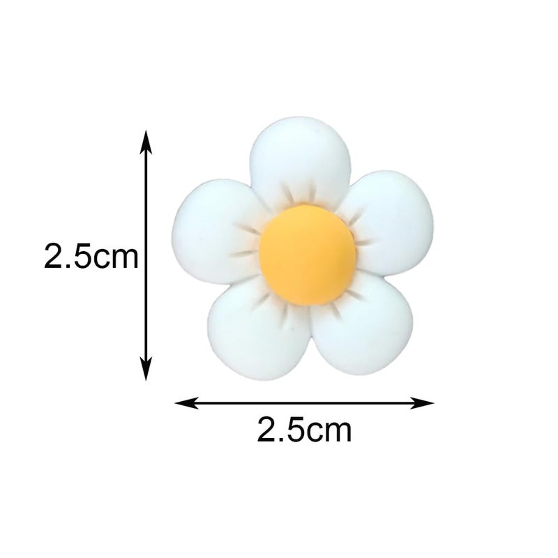 TRKETK 14 Pieces Flower Charms, Floral Decoration Charms with Buttons PVC Shoe Charms Flowers Shoe Charms for Girls, Boys, Adults, Teenagers, Christmas or Birthday Gift, Plastic - Image 2