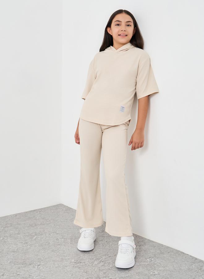 Styli Waffle Knit Oversized Hooded Top and Pants Set - Image 1