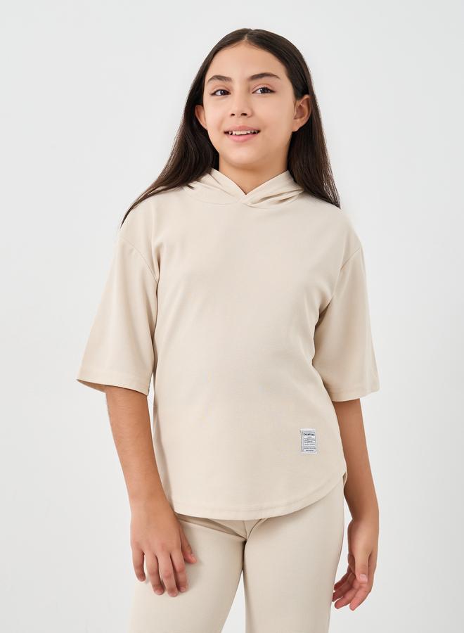 Styli Waffle Knit Oversized Hooded Top and Pants Set - Image 2