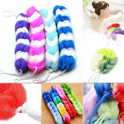 Omiyage Long Loofah for Bathing | Bath Shower Loofah Sponge Scrubber Exfoliator for Women and Men | Bathing Sponge | Body Wash Scrub for Bathing | Bath Scrubber For Body - Assorted color pack of 3 - Image 1