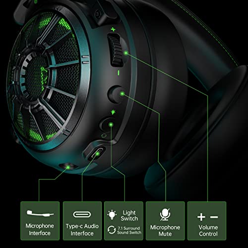 EKSA StarEngine Wired Gaming Headset 7.1 Surround Sound, Detachable ENC Noise Cancelling Microphone, Dual Chamber Drivers, Game/Music Mode, Over-Ear Headphones for PC, PS4, PS5, Xbox One, Switch - Image 3