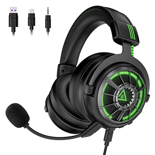 EKSA StarEngine Wired Gaming Headset 7.1 Surround Sound, Detachable ENC Noise Cancelling Microphone, Dual Chamber Drivers, Game/Music Mode, Over-Ear Headphones for PC, PS4, PS5, Xbox One, Switch - Image 1