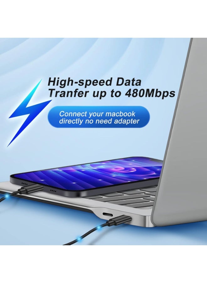 طقم كابل شحن متعدد للسفر مع محولات USB-C إلى لايتنينج/تايب-سي/مايكرو، تخزين بطاقة SIM وحامل هاتف - أسود - Image 2