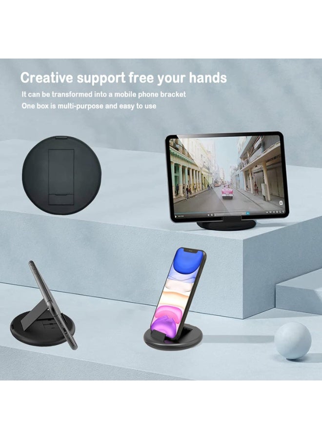 طقم كابل شحن متعدد للسفر مع محولات USB-C إلى لايتنينج/تايب-سي/مايكرو، تخزين بطاقة SIM وحامل هاتف - أسود - Image 5