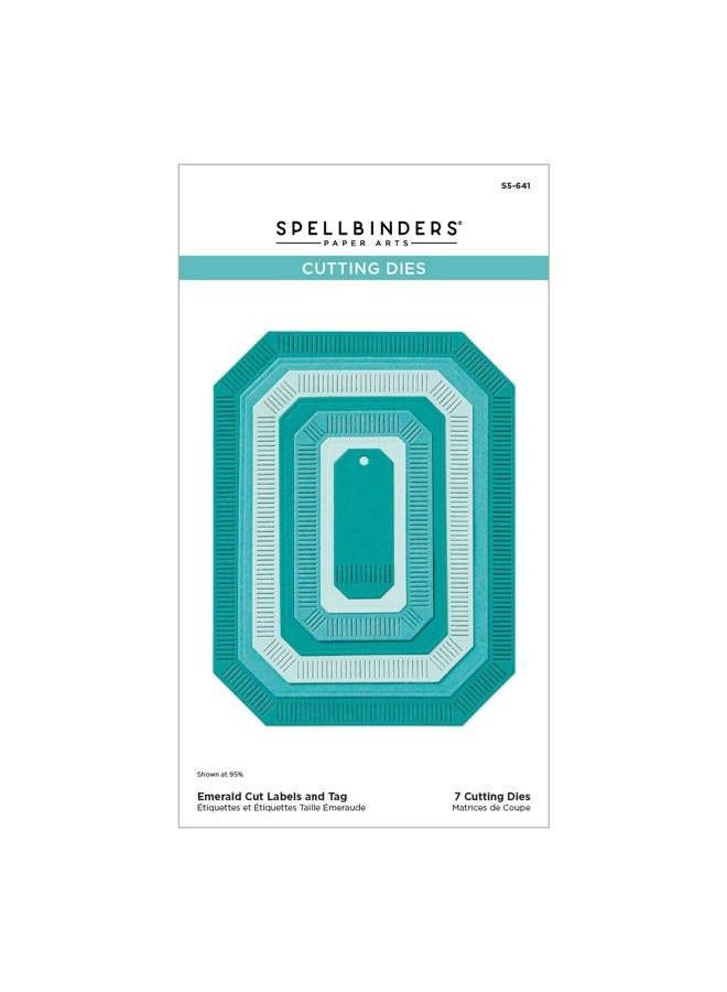 Spellbinders Emerald Cut Labels and Tag Etched Dies, Metal - Image 1