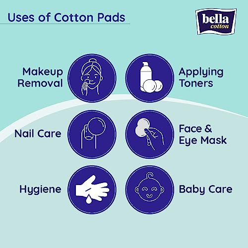 Bella Cotton Pads - 100pcs | Pack of 2 | Aloe Vera Extract | Skin Nourishment | Makeup Removal & Cleansing Pads | Skin friednly | Soft & Gentle| Daily use - Image 4