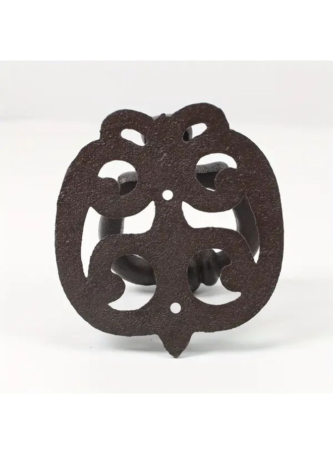 Vintage Cast Iron Door Knocker Black Sturdy Metal Pull Handle For Rustic Wooden Doors Country Yard Style - Image 5