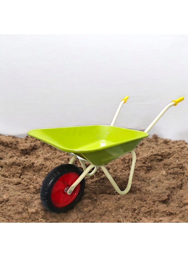 كريتر  عربة رمل يدوية معدنية للأطفال بتصميم عجلة واحدة، مناسبة للعب على الشاطئ والبستنة، خفيفة الوزن ومثالية للأولاد والبنات من عمر سنتين فما فوق - Image 1