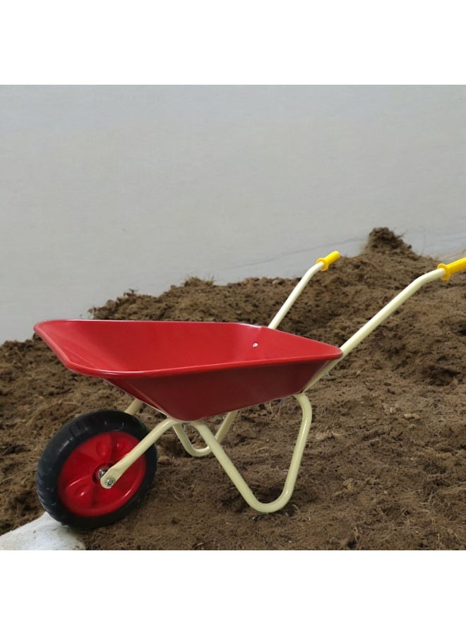 كريتر  عربة رمل يدوية معدنية للأطفال بتصميم عجلة واحدة، مناسبة للعب على الشاطئ والبستنة، خفيفة الوزن ومثالية للأولاد والبنات من عمر سنتين فما فوق - Image 2