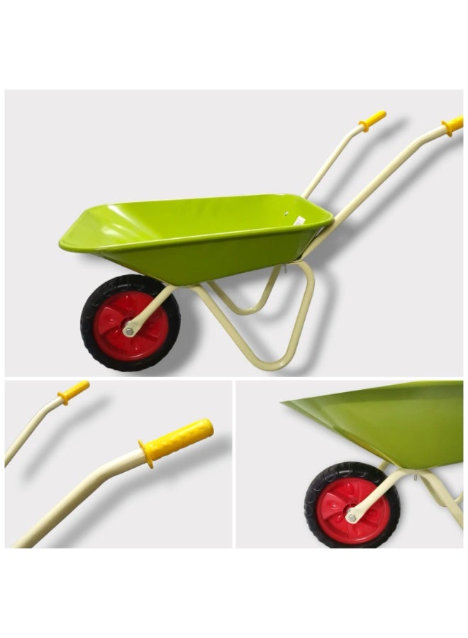 كريتر  عربة رمل يدوية معدنية للأطفال بتصميم عجلة واحدة، مناسبة للعب على الشاطئ والبستنة، خفيفة الوزن ومثالية للأولاد والبنات من عمر سنتين فما فوق - Image 5