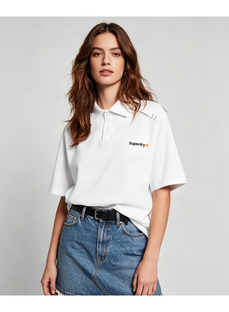 سوبر دراي Superdry Polo shirt men and women summer heavy cotton loose couple casual short sleeves. - Image 2