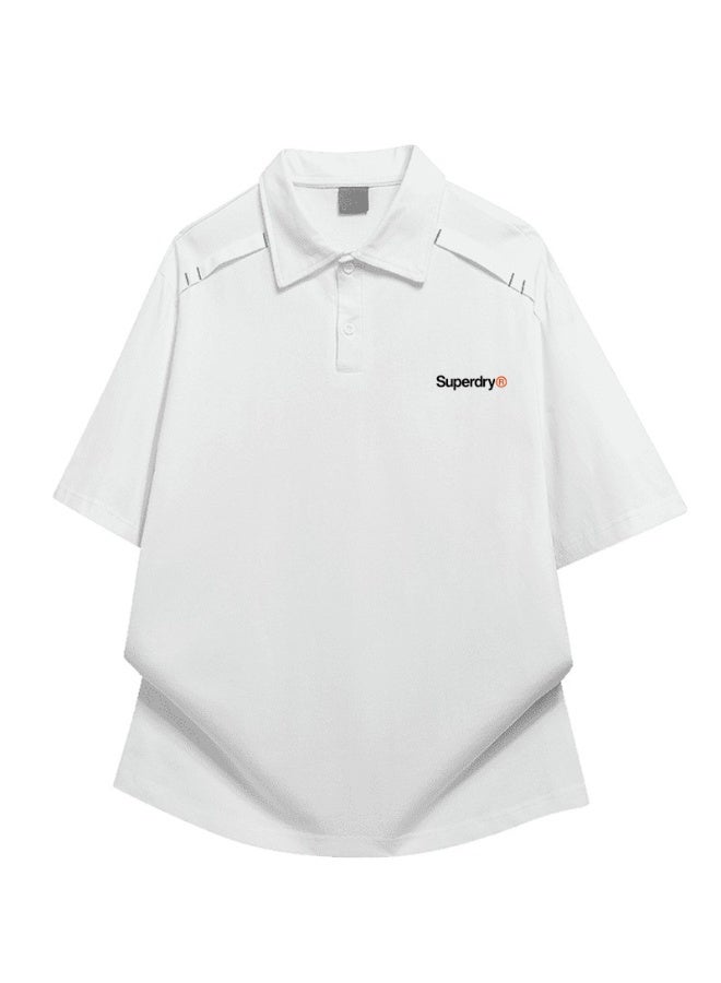 سوبر دراي Superdry Polo shirt men and women summer heavy cotton loose couple casual short sleeves. - Image 3