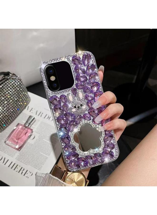 S-TOP Case For iPhone X / XS Diamond Mirror Rabbit Handmade PC Phone Case - Image 1