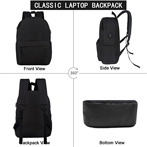 SUPACOOL Lightweight School Backpack with Pencil Pouch, Backpack for School Boys and Girls(Black backpack set) - Image 5