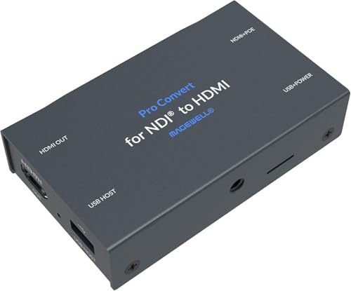 Magewell Pro Convert NDI to HDMI – IP NDI, NDI HX Decoder with HDMI Output up to 4K60, Low-Latency, RJ45 Gigabit, Web Control & PoE/USB Power for Live Production (64100) - Image 1