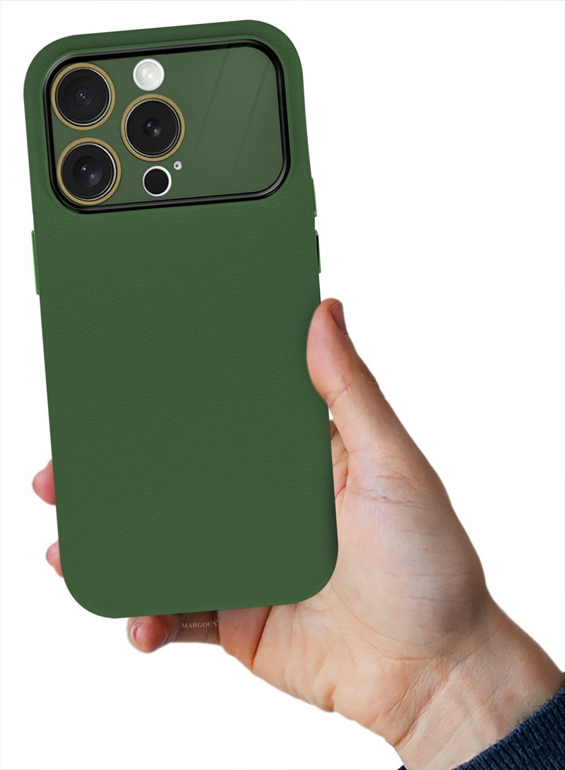 Hard Silicone Case Cover for Apple iPhone 12 Pro - Cover with Camera Protection Bumper - Auto Focus Design - Dark Green - Image 2