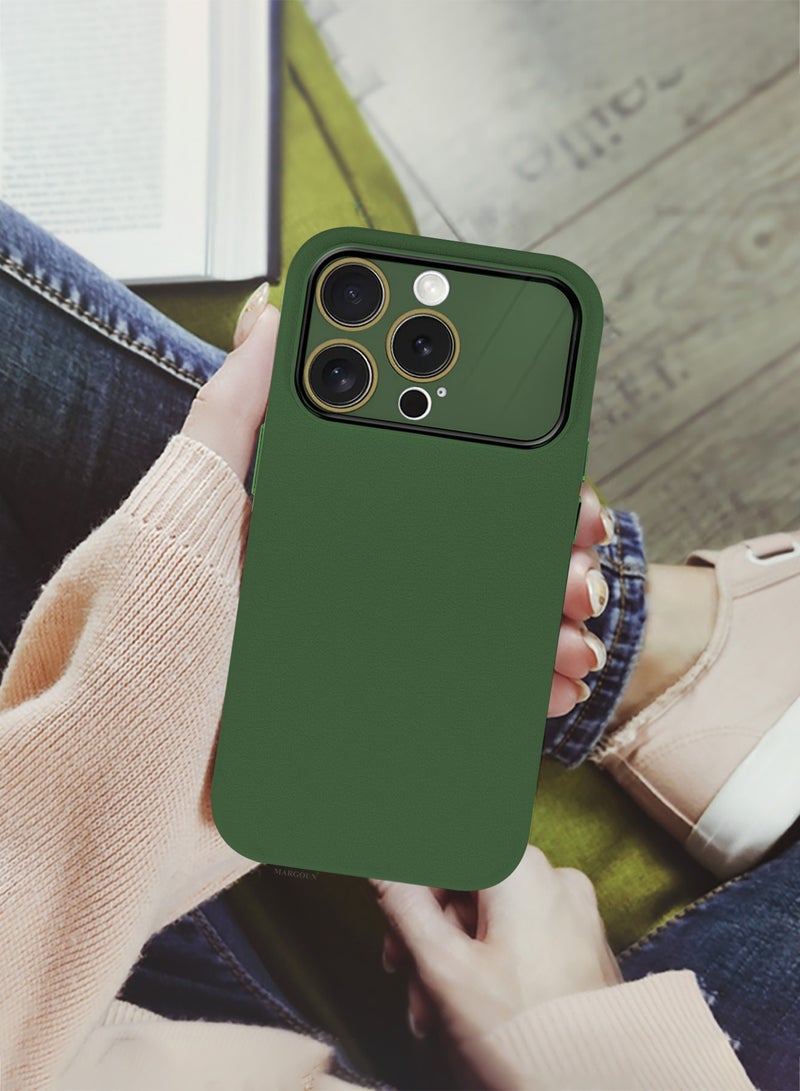 Hard Silicone Case Cover for Apple iPhone 12 Pro - Cover with Camera Protection Bumper - Auto Focus Design - Dark Green - Image 5