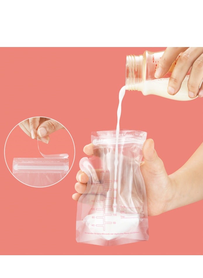 30PCS Self Standing Breastmilk Storage Bags, Food Grade Material.250ML