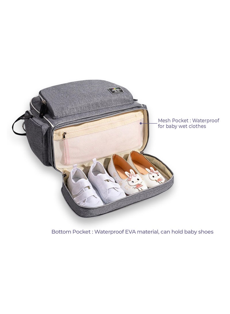 Sunveno Signature Maternity Diaper Bag With Stroller Hooks Grey - Image 5
