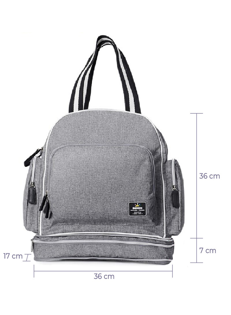 Sunveno Signature Maternity Diaper Bag With Stroller Hooks Grey - Image 2