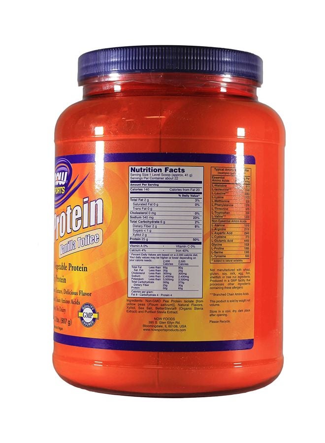Now Foods Pea Protein Vegetable - Vanilla Toffee - Image 2