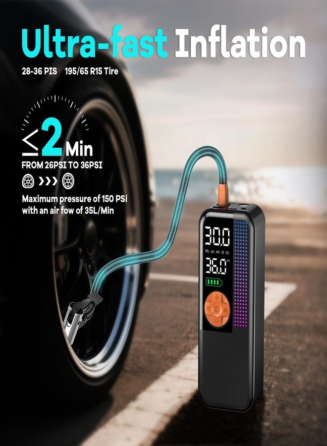 WEOLULI Tire Inflator Portable Air Compressor - Air Pump For Car Tires with Digital Pressure Gauge - Image 3