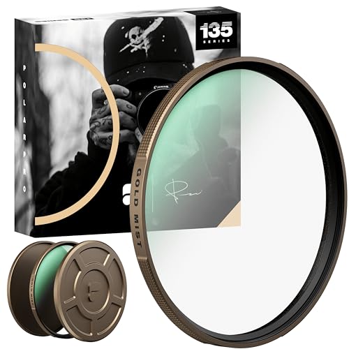 POLARPRO - 135 Series Gold Mist Diffusion Filter w/Peter McKinnon – Warm Cinematic Glow & Highlight Softening for DSLR, Mirrorless & Cinema Cameras – Vintage Film Look, Threaded Lens Filter​ - 67mm - Image 1