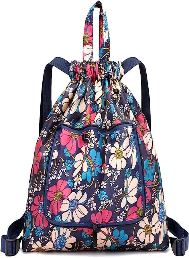 SHIELD PLUS Large Storage Foldable Reusable Drawstring Bags, Waterproof Backpack for school Sports Gym Yoga Beach Shopping Holidays Swimming Traveling - Image 1