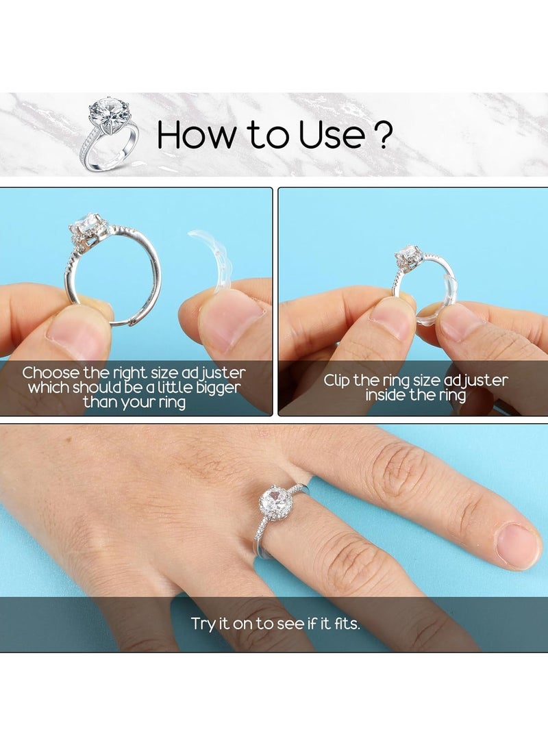 Invisible Ring Sizers for Loose Rings, 8 Pcs Flexible Invisible Ring Size Adjuster with Hole Ring Guards Anti-Slip Ring Adjusters for Women Men Loose Rings, 8 Sizes - Image 3