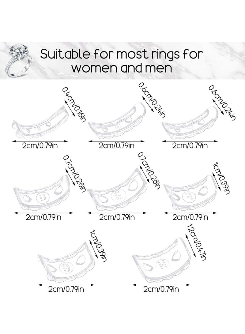 Invisible Ring Sizers for Loose Rings, 8 Pcs Flexible Invisible Ring Size Adjuster with Hole Ring Guards Anti-Slip Ring Adjusters for Women Men Loose Rings, 8 Sizes - Image 2
