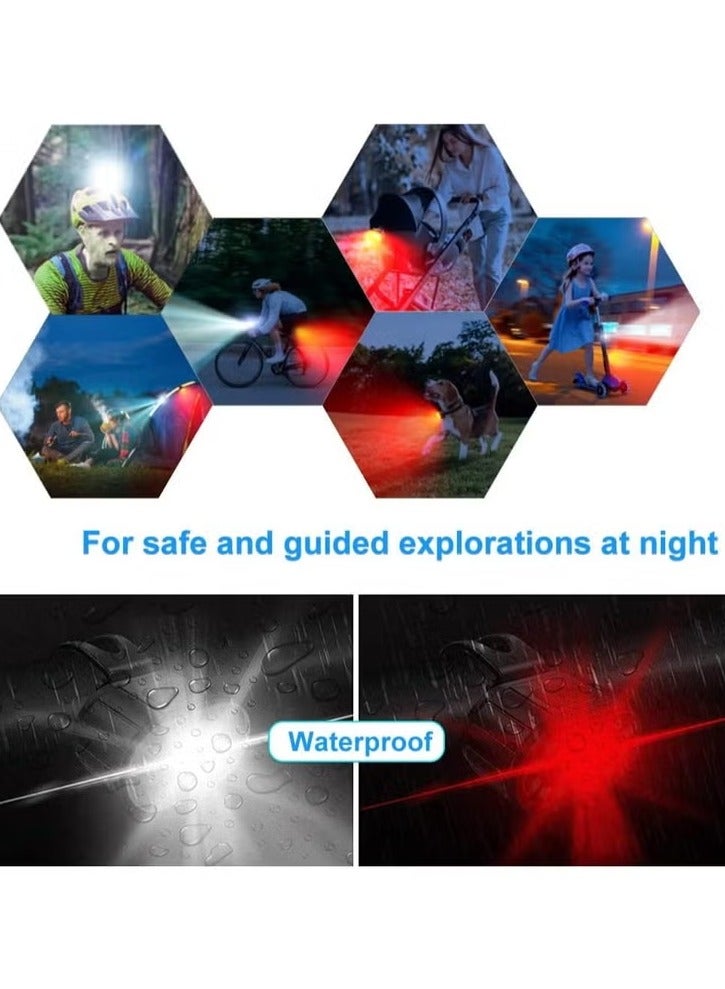 Hicomony Bike Light Set –USB Rechargeable， Ultra Bright Front & Rear Bicycle Lights, IPX5 Waterproof, 10 Modes, Memory Function, Easy to Install, Perfect for Night Riding & Outdoor Use  - Image 3