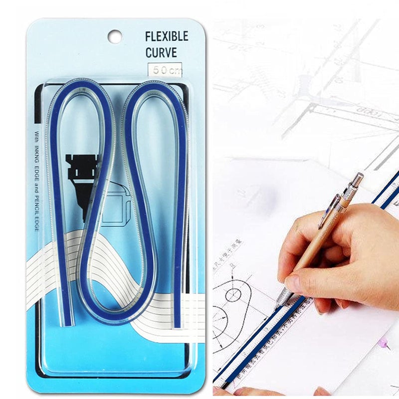 Bendable Curved Ruler Flexible Ruler Easy to Read for Engineering Drawing Tailor Sewing Design Draphics Flexible Template - Image 1