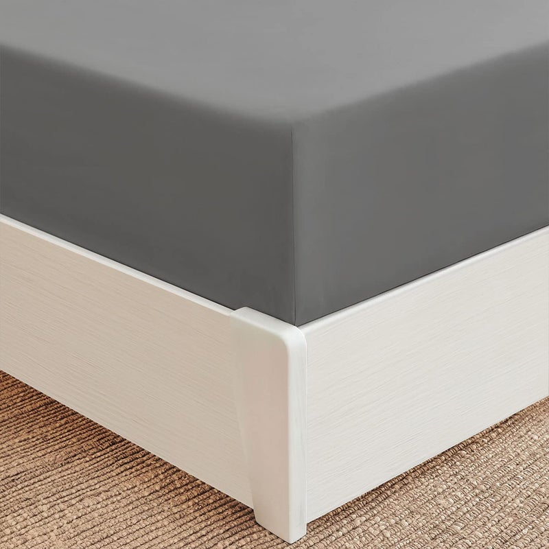 ميلاني Mellanni Extra Pocket King Sheet - أوراق الفراش الجمعية الأيقونية - أوراق ناعمة وتبريد لما يصل إلى 21 "مرتبة عميقة - تجاعيد تتلاشى وصمة عار - 1 جهاز كمبيوتر (رمادي كينج) - Image 1